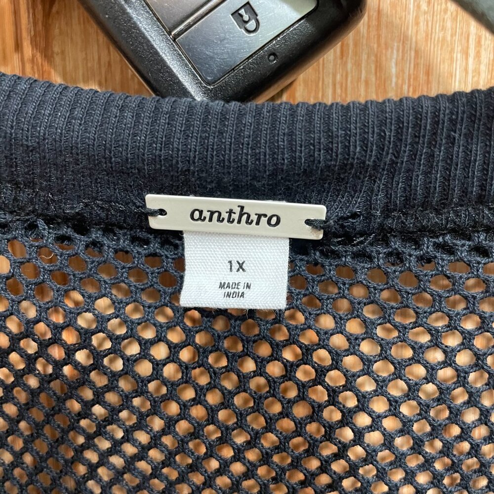 Anthropologie 1X Forward Line Black Mesh Tank Maxi Dress EUC - Picture 7 of 11